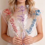 Personalisierte Multi-Color Draht Rose mit Titel Muttertag Geburtstag Jahrestag Geschenk für Mama Oma
