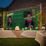 Gepersonaliseerde Past Recent Foto Afstudeer Banier met Naam Zegen Boodschap en School Naam Afstudeerceremonie Feest Cadeau voor 2026 Afgestudeerden