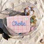 Sac de maquillage matelassé avec nom de voyage Cadeau d'anniversaire essentiel pour les femmes