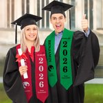 Fajín de Graduación Personalizado Multicolor Clase de 2026 Silueta con Nombre y Año de Graduación Recuerdo de Graduación Regalo de Celebración para Graduados Compañeros de Clase