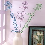 Personalisierte Multi-Color Draht Rose mit Titel Muttertag Geburtstag Jahrestag Geschenk für Mama Oma