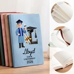 Cahier de notes en cuir PU avec année et texte Cadeau d'anniversaire de fin d'études pour les jeunes diplômés