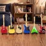 Personalized Multicolour Retro Guitar Shaped Guitar Pick Storage Case with Text Birthday Daily Gift for Guitar Players Music Lovers