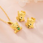 Personalized Highland Cow Love Birthstone Necklace Earrings Dainty Jewelry Daily Wear Birthday Gift for Women Highland Cow Lovers