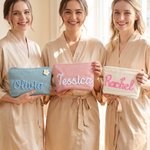 Personalised Multicolor Name Flower Lollipop Charm Corduroy Makeup Bag Daily Use Travel Essential Wedding Anniversary Gift for Bridesmaids Women