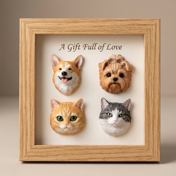 Cadre photo en bois avec texte pour chien, chat et animal de compagnie Cadeau d'anniversaire pour les amoureux des animaux de compagnie.