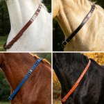 Personalised Multicolour Text PU Leather Horse Neck Strap Horseback Riding Use Training Birthday Gift for Equestrian Horse Owner Horse Rider