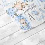 Couverture douce et personnalisée avec initiales et nom de la girafe Décoration de la chambre d'enfant Cadeau d'anniversaire pour les enfants Nouveau-né