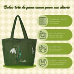 Bolso tote de pana personalizado con flor de nacimiento y nombre gran capacidad para uso diario oficina y viajes regalo de cumpleaños para mujeres