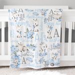 Couverture douce et personnalisée avec initiales et nom de la girafe Décoration de la chambre d'enfant Cadeau d'anniversaire pour les enfants Nouveau-né