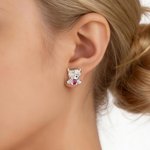 Personalized Highland Cow Love Birthstone Necklace Earrings Dainty Jewelry Daily Wear Birthday Gift for Women Highland Cow Lovers
