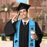 Fajín de Graduación Personalizado Multicolor Clase de 2026 Silueta con Nombre y Año de Graduación Recuerdo de Graduación Regalo de Celebración para Graduados Compañeros de Clase