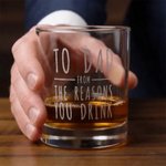 Verre à whisky 10 oz personnalisé avec 1-5 noms Fête des pères Cadeau d'anniversaire pour papa Grand-père