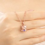 Personalized Highland Cow Love Birthstone Necklace Earrings Dainty Jewelry Daily Wear Birthday Gift for Women Highland Cow Lovers