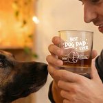 Personalised Best Dog Dad Ever Dog Paw Print 10 oz Rock Whiskey Glass with Names Daily Use Father's Day Gift for Father Pet Owner