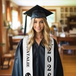 Fajín de Graduación Personalizado Multicolor Clase de 2026 Silueta con Nombre y Año de Graduación Recuerdo de Graduación Regalo de Celebración para Graduados Compañeros de Clase