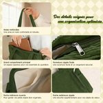 Sac en velours côtelé personnalisé avec nom et fleur de naissance - Sac de grande capacité - Cadeau anniversaire travail pour les femmes