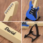 Personalized Multicolour Retro Guitar Shaped Guitar Pick Storage Case with Text Birthday Daily Gift for Guitar Players Music Lovers