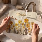 Personalized Birth Flower Non-Slip Large Size Mouse Pad Desk Mat with Name Game Room Daily Use Birthday Gift for Friend