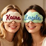 Personalized Multicolour Yarn Name Eye Mask with Name Daily Use Birthday Bridesmaid Gift for Sister Best Friends Family