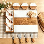 Set di sottobicchieri personalizzati King of The Grill in marmo d'acacia 11 pezzi con ciotola e cucchiaio Regalo per la festa del papà per il nonno