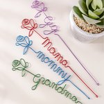 Personalisierte Multi-Color Draht Rose mit Titel Muttertag Geburtstag Jahrestag Geschenk für Mama Oma