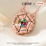 Personnalisé pierre de naissance emoji Scène Collier magnétique avec noms Bijoux délicat Fête des mères Anniversaire Cadeau pour maman Grand-mère | Callie × emoji ™.