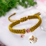 Personalised Photo Projection Braided Bracelet with Initial and Adjustable Drawstring Valentine's Day Birthday Anniversary Gift for Family Friends