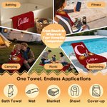 Personalized Sports Balls Initial Star Quick Dry Oversized Beach Towel with Name Beach Party Summer Vacation Gift for Sports Lovers Kids