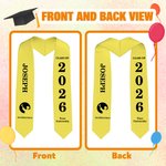 Fajín de Graduación Personalizado Multicolor Clase de 2026 Silueta con Nombre y Año de Graduación Recuerdo de Graduación Regalo de Celebración para Graduados Compañeros de Clase
