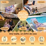 Toalla de playa personalizada de microfibra con nombre y diseño de sirena de dibujos animados secado rápido regalo de cumpleaños para niñas
