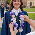 Etole de graduation florale personnalisée Class of 2026 Lei Sash avec texte et année Accessoires pour la cérémonie de graduation Cadeau de graduation pour les gradués