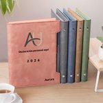 Cuaderno binder personalizado de cuero pu con logotipo nombre eslogan y año regalo de cumpleaños y aniversario para amigos y mujeres