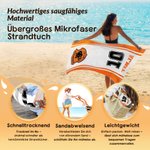 Personalisiertes Strandtuch mit Namen Nummer und Logo | schnelltrocknend | Badetuch für Sport und Schwimmen | Geburtstag Geschenk für Vereine Teams