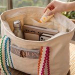 Gepersonaliseerde geborduurde naam canvas tas reizen essentieel verjaardagscadeau voor vrouw vriend