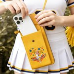 Personalized Multicolour Cheerleading Girl PU Leather Phone Wallet Crossbody Bag with Name Birthday Team Gift for Her