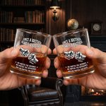 Personalised 2-6 Fist Bumps 10 oz Rock Whiskey Glass with Names Birthday Anniversary Gift for Brother Whiskey Lover