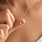 Personalisierte 1-7 Kinder Anhänger Halskette mit Birthstone Dainty Schmuck Jahrestag Geburtstag Geschenk für Mama Oma