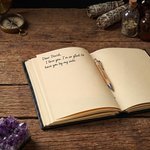 Personalized Forest Fox Witchy Grimoire PU Leather Journal Notebook Card Pack Pen Set with Lock Text and 300 Kraft Pages Birthday Gift for Girls Women