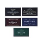 Personalized Retro Bar Mat Coaster Bottle Opener Set with Text and Year Bar Accessory Father's Day Birthday Gift for Bartender Cocktail Lover