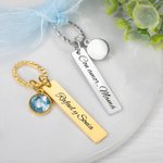 Colgante de ramo de novia personalizado de cristal azul con grabado lazo y tarjeta algo azul regalo de boda para novia
