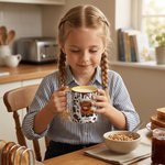 Personalised Cute Highland Cow Ceramic Coffee Mug with Name and Coaster Birthday Gift for Highland Cow Lover