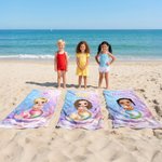Toalla de playa personalizada de microfibra con nombre y diseño de sirena de dibujos animados secado rápido regalo de cumpleaños para niñas