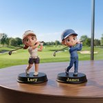Personalised Cute 3D Printed Photo Golf Figurine with Name Desktop Decoration Birthday Gift for Golf Lovers