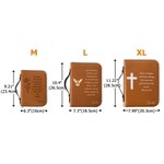 Étui biblique en cuir PU avec texte du nom et poignée de transport Cadeau de baptême religieux pour les chrétiens