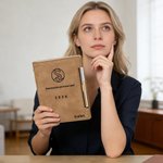 Cuaderno binder personalizado de cuero pu con logotipo nombre eslogan y año regalo de cumpleaños y aniversario para amigos y mujeres