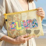 Personalized Artistic Name Waterproof Sandproof Beach Bag Pool Bag Summer Vacation Party Gift for Women