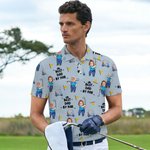 Personalized Golf Theme Face Photo Breathable Polo Shirt with Nickname Golf Club Birthday Father's Day Gift for Golf Players Fathers