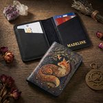 Personalized Forest Fox Witchy Grimoire PU Leather Journal Notebook Card Pack Pen Set with Lock Text and 300 Kraft Pages Birthday Gift for Girls Women
