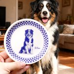 Personligt handmålat smyckesfat med namn för husdjur med foto i rutmönster Daglig användning Födelsedagspresent för husdjur Minnesgåva för hund Kattägare Husdjursälskare